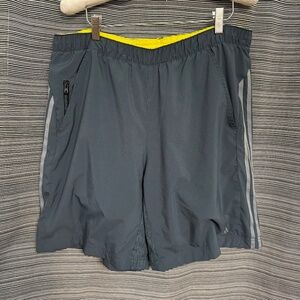 Adidas Grey/Yellow Climacool Lined Running Shorts Size Mens Large